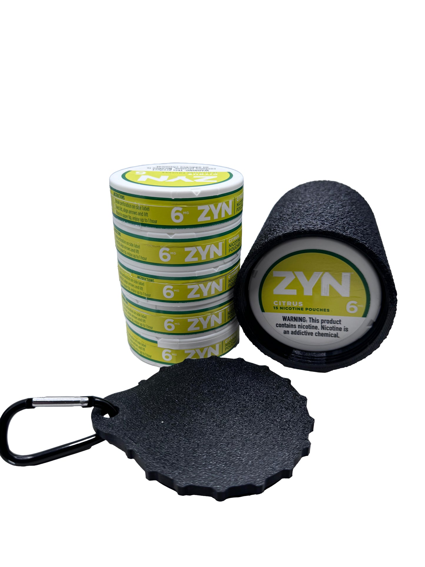 ZYN Travel or Storage Tube - Holds 5 Cans of ZYN -  with Carabiner